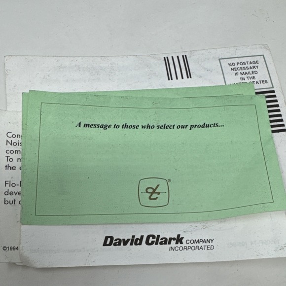 David Clark H10-13.4 Aviation Headset With Dual Plugs & C10-15 PTT Switch EUC - Picture 15 of 16